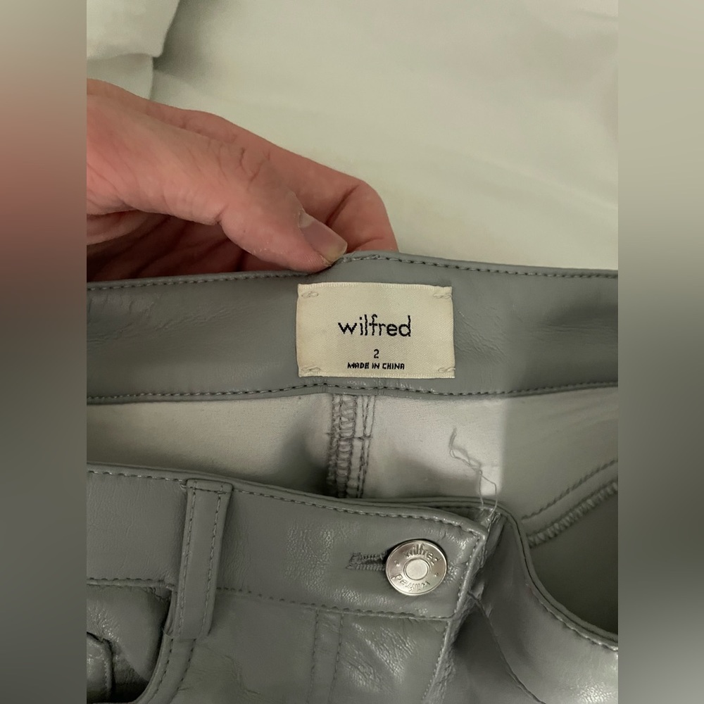 Wilfred Faux Leather Gray Pants Womens Size 2 - Picture 4 of 6